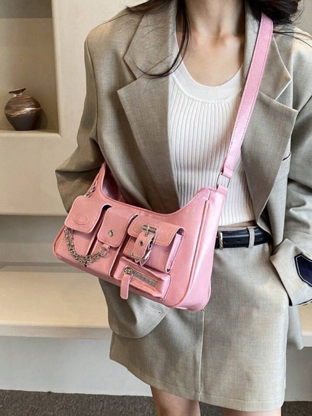 Pink Women's Shoulder and Crossbody Bag
